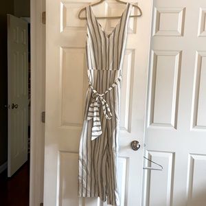 White & blue stripped jumpsuit